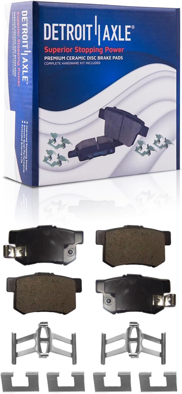 Detroit Axle - Brake Kit for 03-11 Honda Element Disc Brake Rotors 2003 2004 2005 2006 2007 2008 2009 2010 2011 Replacement Ceramic Brakes Pads Front and Rear