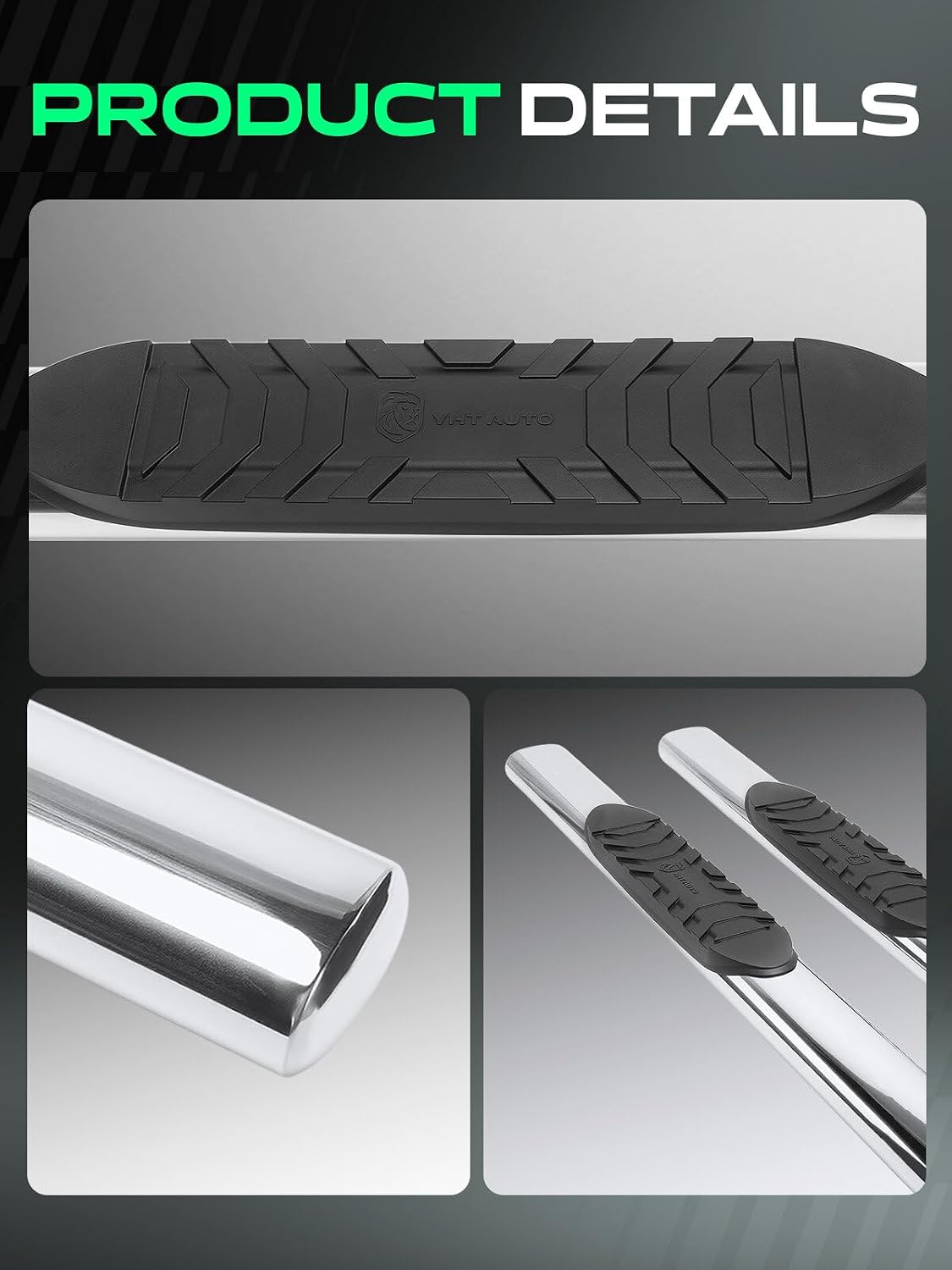 YHTAUTO 5 Inch Running Boards Fit Chevy Silverado & GMC Sierra 1500 2019-2026, 2500 HD/3500 HD 2020-2026 (Standard Cab/Regular Cab) Oval Straight Side Steps Stainless Steel, Side Step Rails