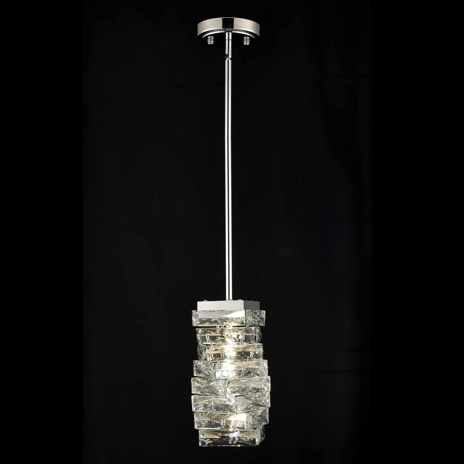 Modern Crystal Pendant Light Bathroom LED Chrome Mini Pendant Lights Kitchen Island, 8W, 4000K, NOT Dimmable
