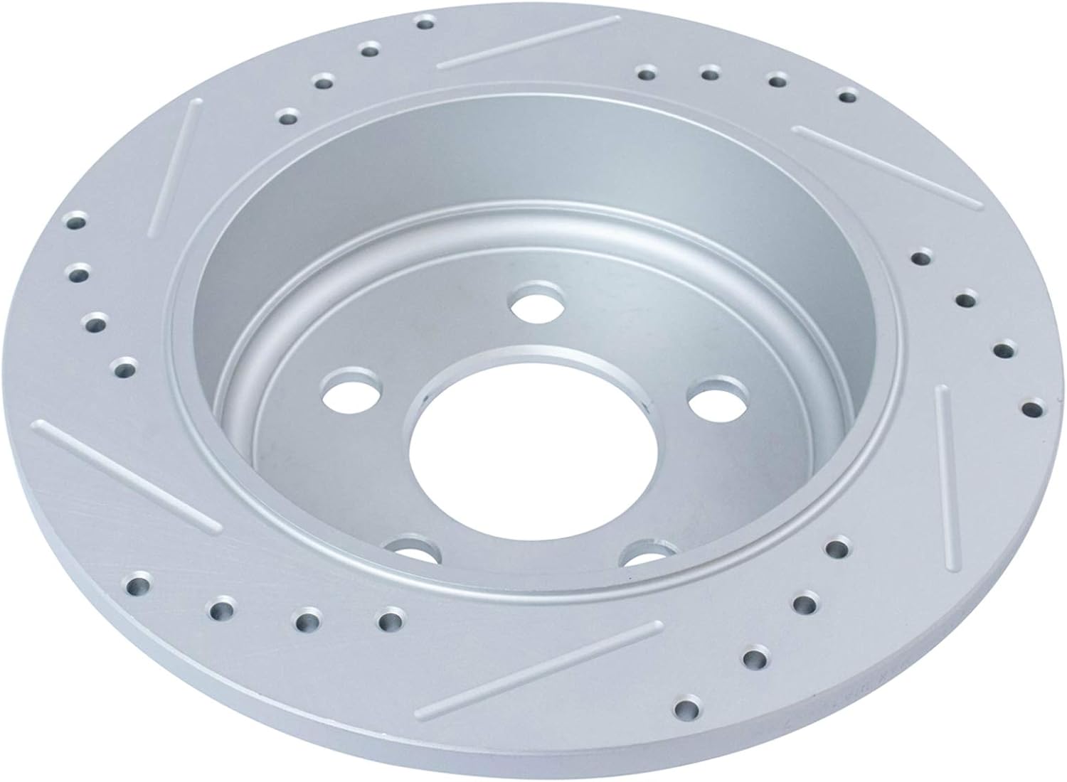 TRQ Performance Front and Rear Brake Rotor Set G Coated Drilled and Slotted Compatible with 2003-2007 Jeep Liberty