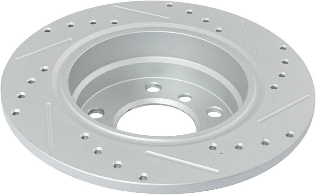 TRQ Performance Front and Rear Brake Rotor Set G Coated Drilled and Slotted Compatible with 1992-1998 BMW 318i 318is 325i 325is 1996-1998 328i 328is 1998-1999 323is