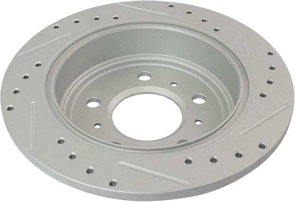 TRQ Performance Front and Rear Brake Rotor Set G Coated Drilled and Slotted Compatible with 2006-2010 Chevrolet Impala 2006-2007 Monte Carlo