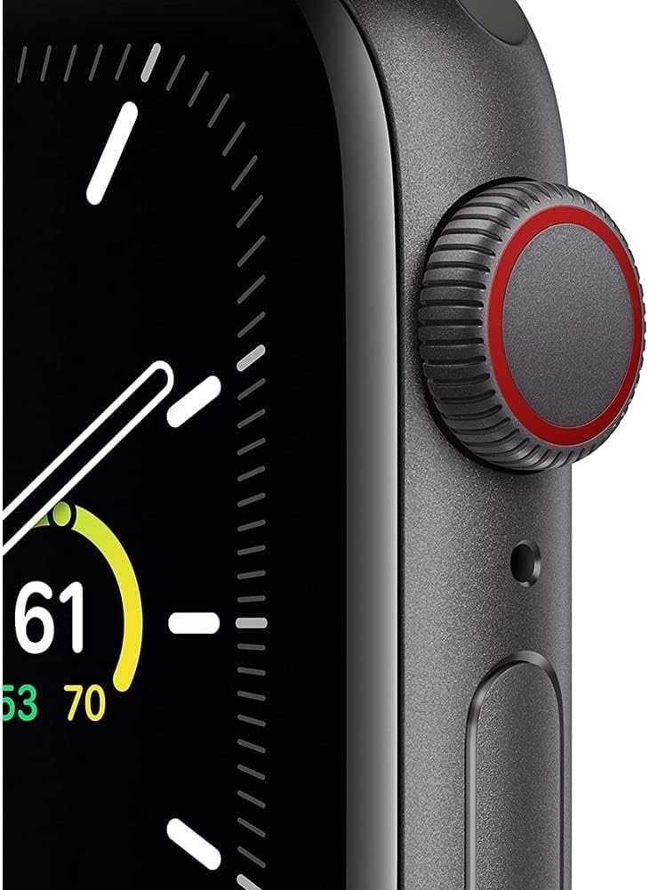 Apple Watch SE (GPS + Cellular, 44mm) Space Gray Aluminum Case with Midnight Sport Band (Renewed)