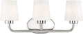 Savoy House 8-4090-3-109 Capra Mid-Century Modern White Opal Glass Bathroom Vanity Wall Light, 3-Light 180 Total Watts, 9' H x 22' W, Polished Nickel