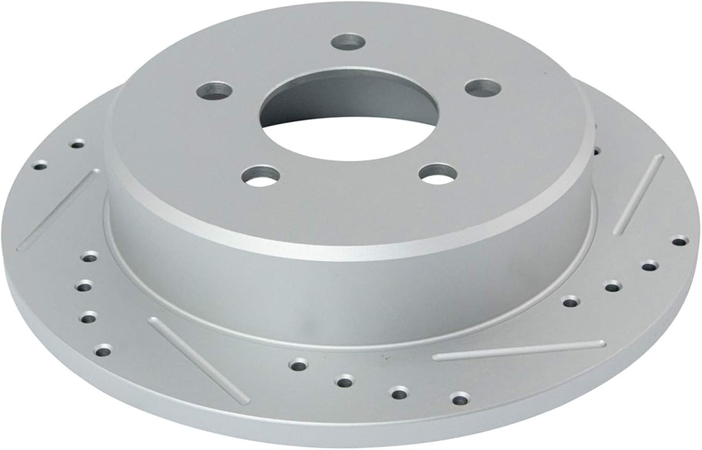 TRQ Performance Front and Rear Brake Rotor Set G Coated Drilled and Slotted Compatible with 2001-2002 Ford Explorer Sport