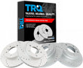 TRQ Performance Front and Rear Brake Rotor Set G Coated Drilled and Slotted Compatible with 1992-1998 BMW 318i 318is 325i 325is 1996-1998 328i 328is 1998-1999 323is