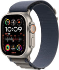 Apple Watch Ultra 2 [GPS + Cellular, 49mm] Black Titanium Case with Blue Alpine Loop, M (Renewed)