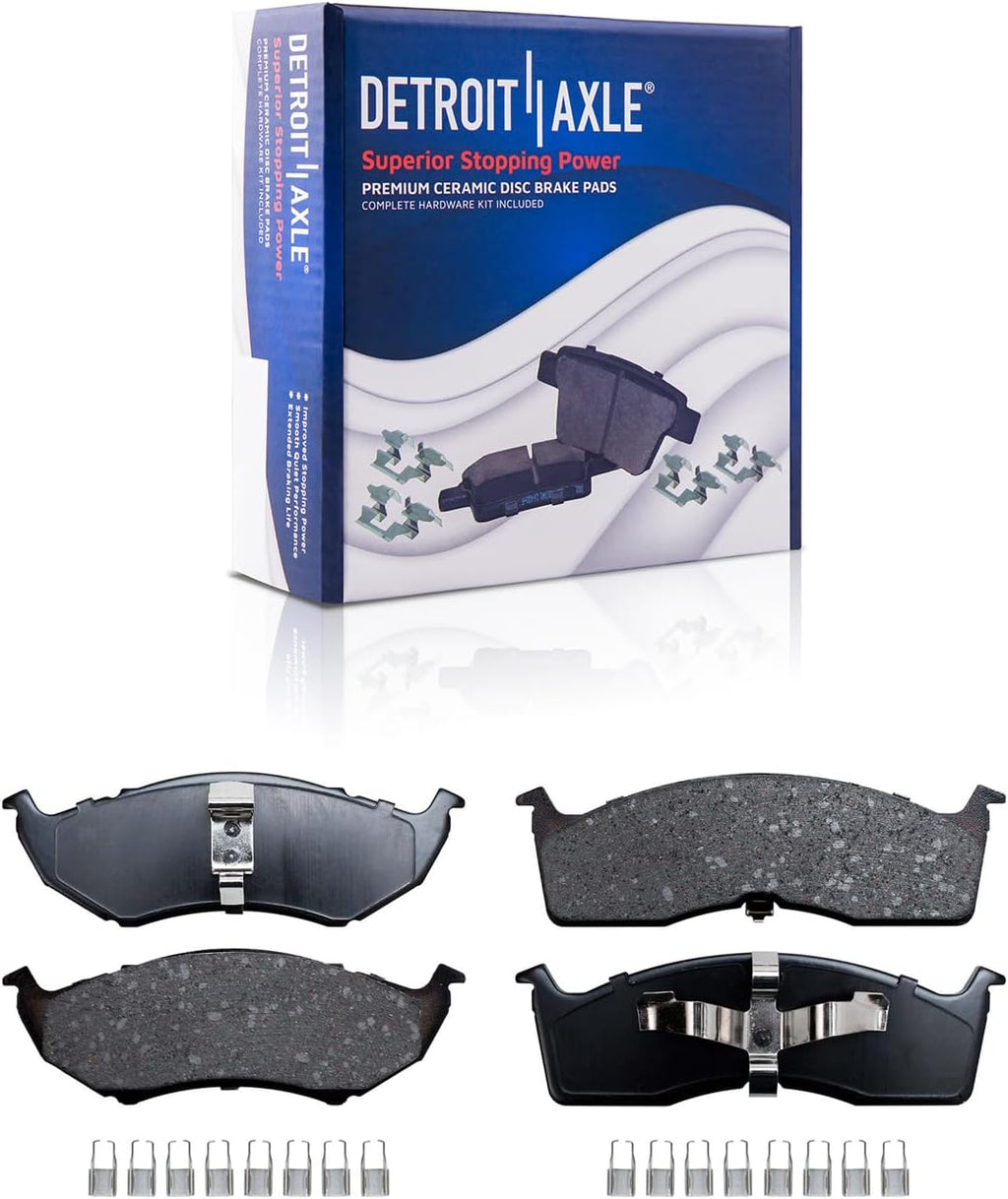 Detroit Axle - Front Rear Disc Rotors + Ceramic Brake Pads + Brake Replacement for Chrysler 300M Concorde Dodge Intrepid [With Performance Package] - 10pc Set