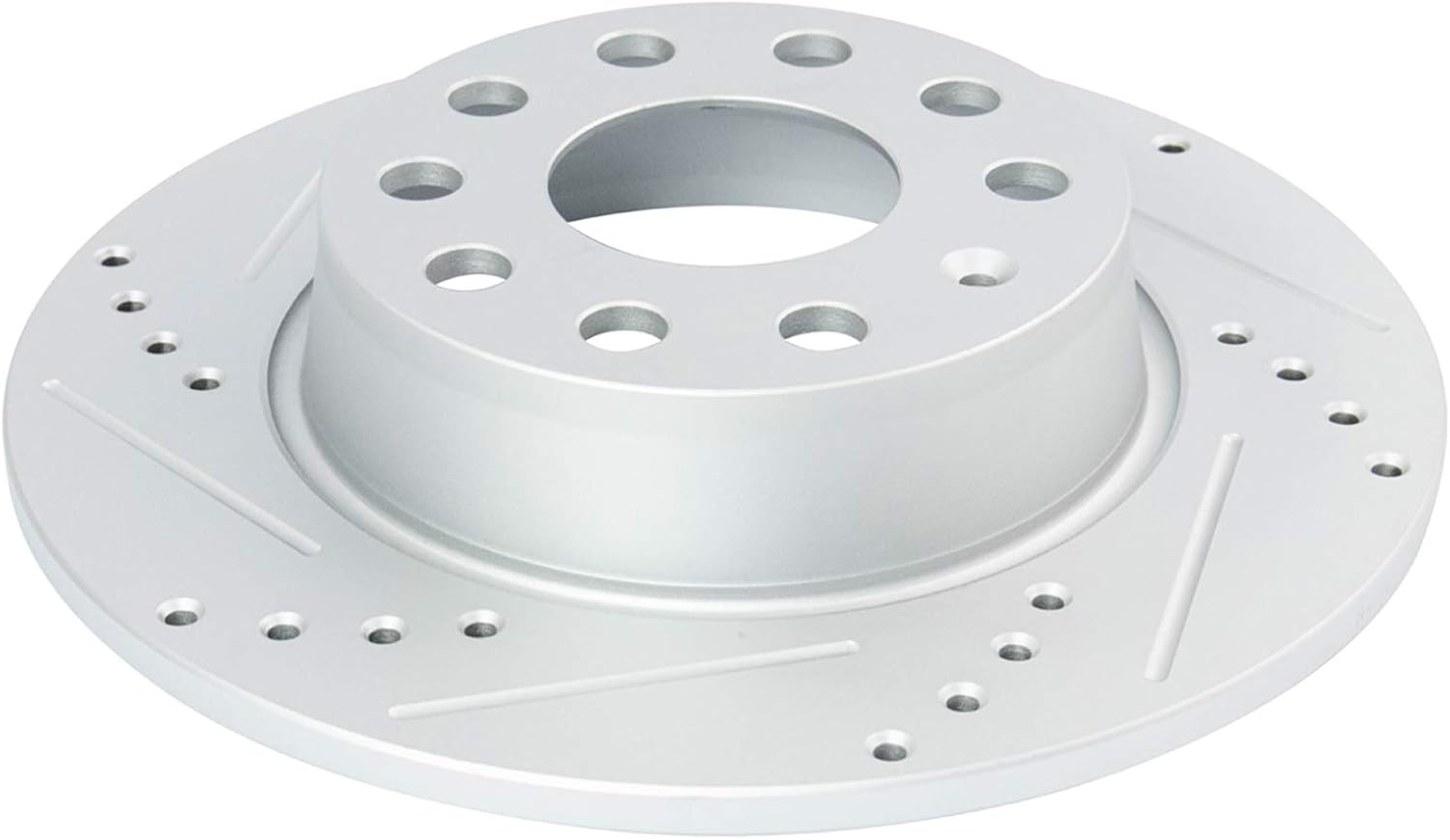 TRQ Front & Rear Brake Rotors Set Performance Premium G-Coated Slotted X Drilled Compatible with 09-20 Audi 09-21 Volkswagen