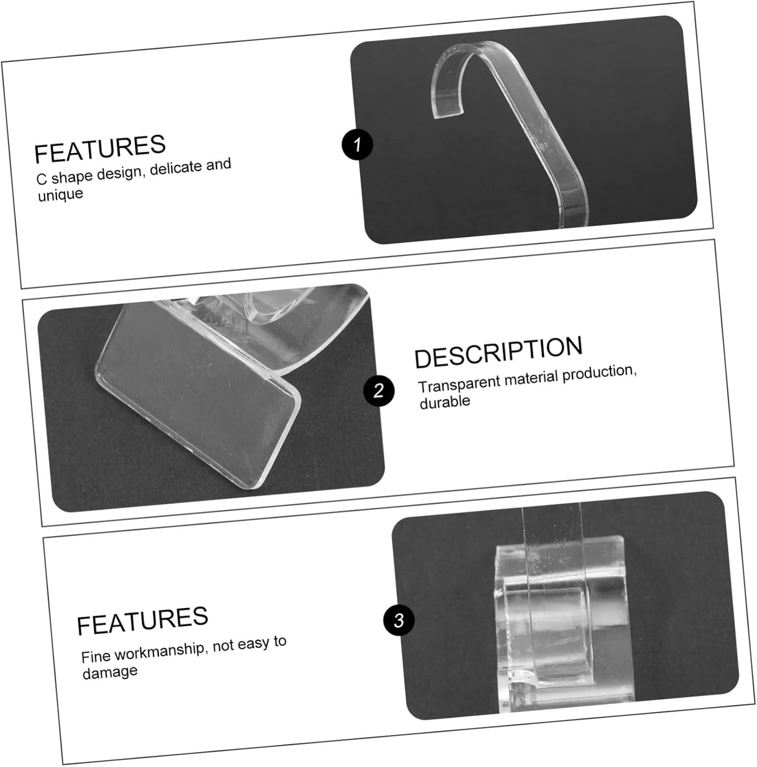 60 Pcs Watch Stand Watch Display Holder Desktop Monitor Cuff Bracelets Pocket Watch Display Case Bracelets Holder Headband Stand Bracelet Rack Necklace Belt Plastic Multifunction (As Shownx5pcs