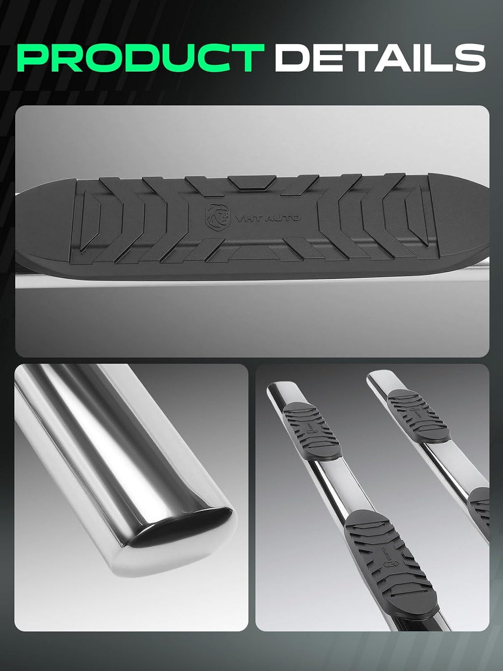 YHTAUTO 5 Inch Running Boards Fit Chevy Silverado & GMC Sierra 1500 2019-2026, 2500 HD/3500 HD 2020-2026 (Crew Cab) 304 Stainless Steel Polished Oval Straight, Side Step Rails