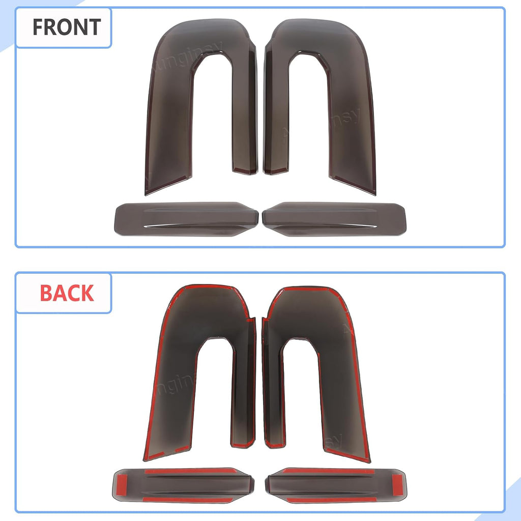 Aunginsy Car Front Headlight Trim Cover Kit Compatible with Ford Maverick 2022-2024 with Front Turn Signal Light Len Shell Shade Smoked Black Headlight Frame Bezels Protector ABS Exterior Accessories