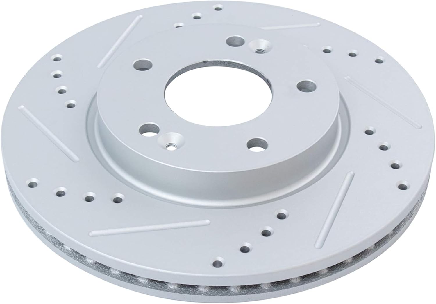 TRQ Front Rear Performance Drilled Slotted Zinc Coated Rotor Kit Compatible with Hyundai Kia