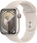 Apple Watch Series 9 [GPS + Cellular, 45mm] - Starlight Case with Starlight Sport Band, S/M (Renewed Premium)