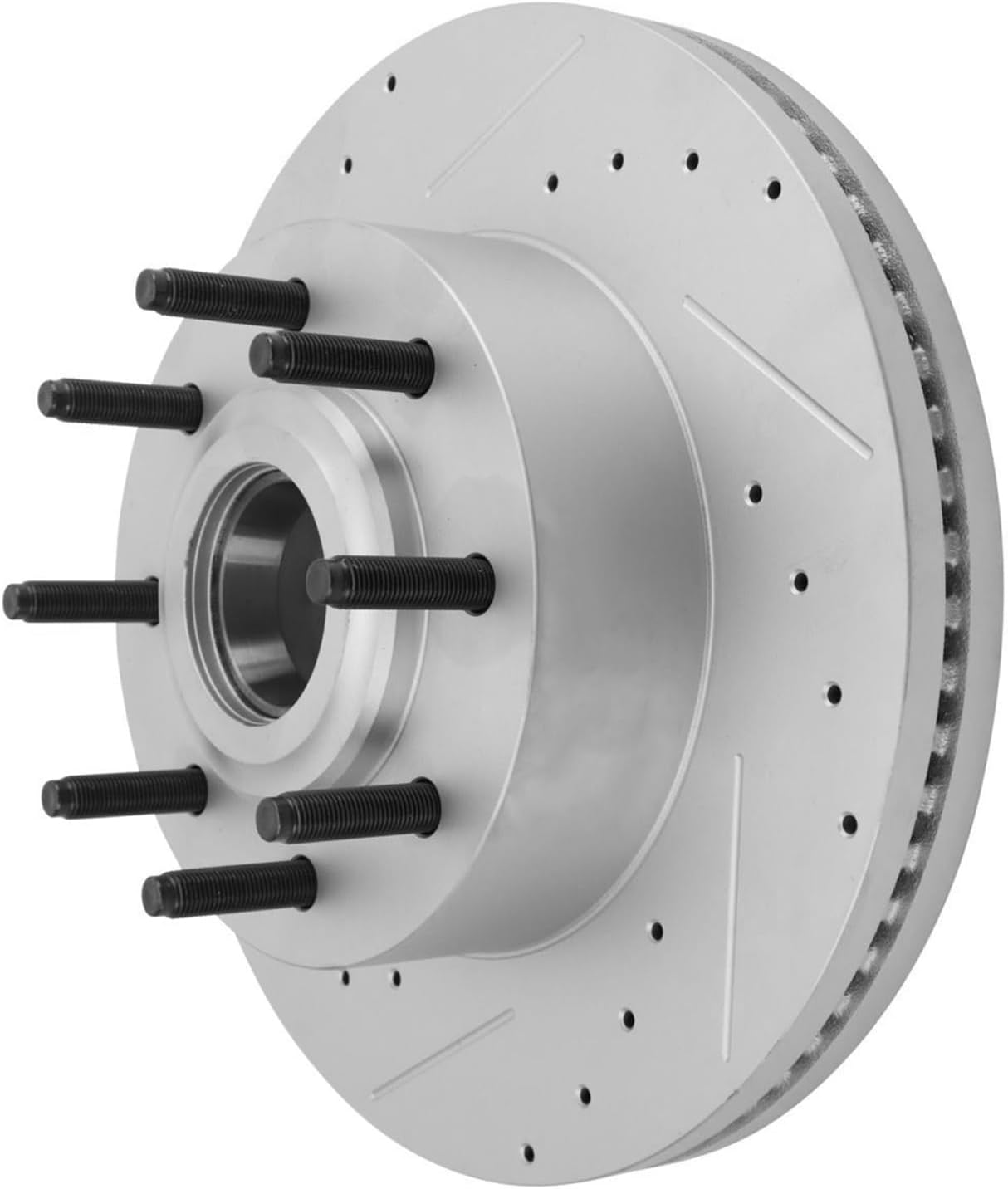 Detroit Axle - Brake Rotors for 2012-2022 Ford F-250 Super Duty 2013-2022 F-350 Super Duty, Drilled and Slotted Brake Rotors Replacement: 14.29' inch Front and Rear Rotors