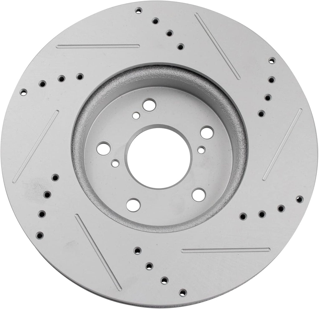 TRQ Performance Front and Rear Brake Rotor Set G Coated Drilled and Slotted Compatible with 2017-2024 Honda CR-V