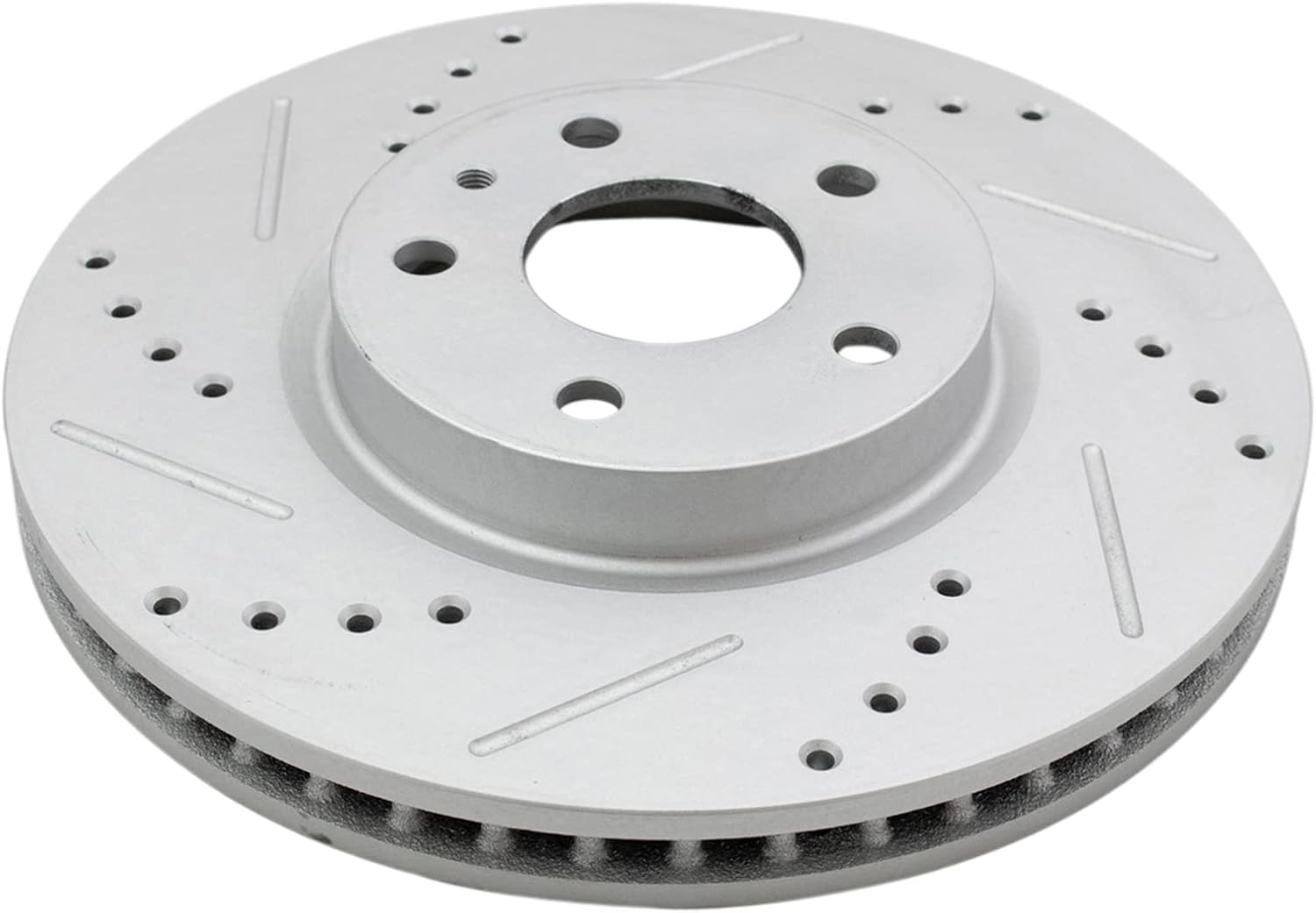 TRQ Performance Front and Rear Brake Rotor Set Coated Drilled Slotted Compatible with 13-20 Ford Fusion 13-16 Lincoln MKZ Hybrid with 302mm Rear Rotors