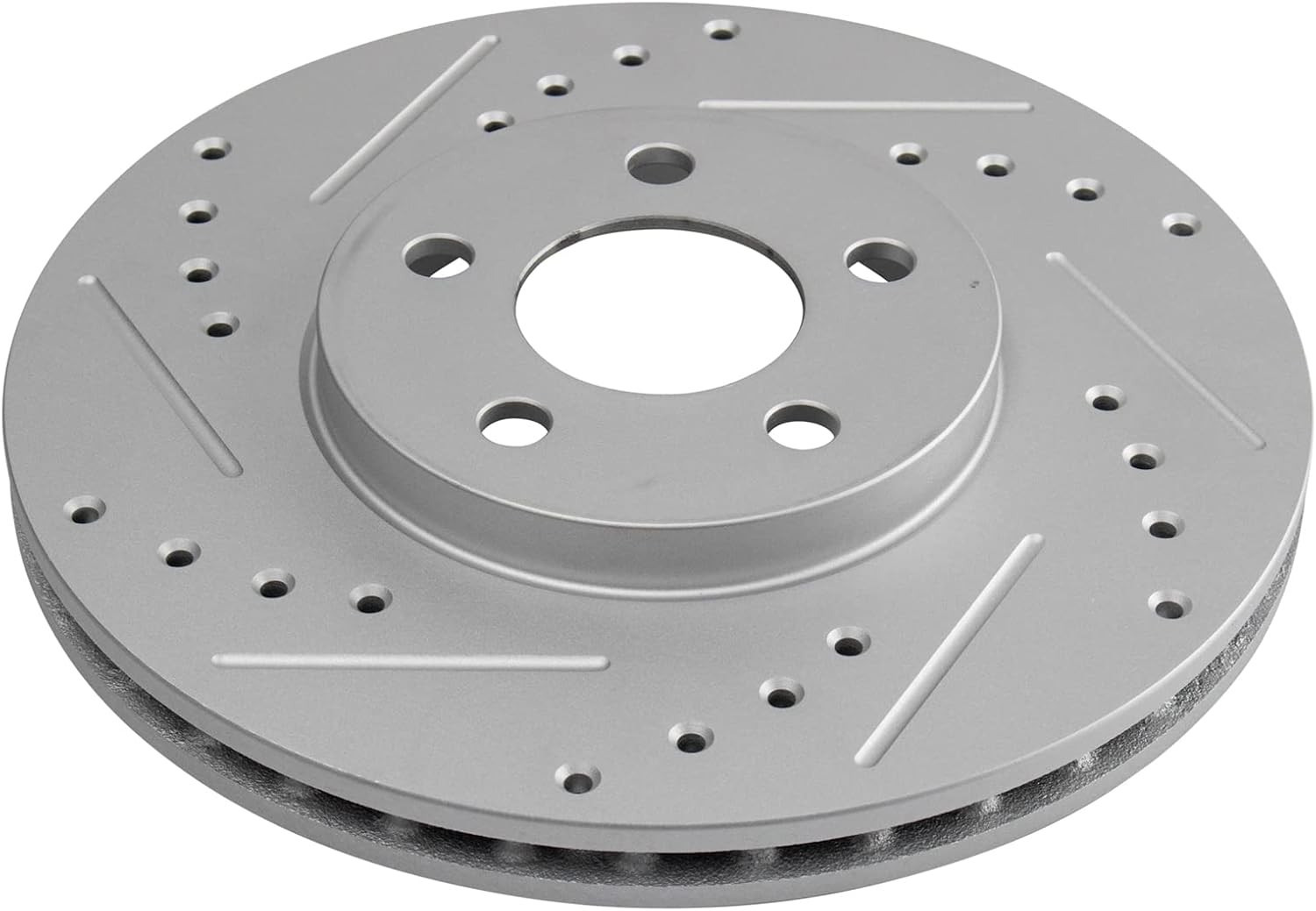 TRQ Performance Front and Rear Brake Rotor Set G Coated Drilled and Slotted Compatible with 2001-2003 2006-2007 2010 Chrysler PT Cruiser