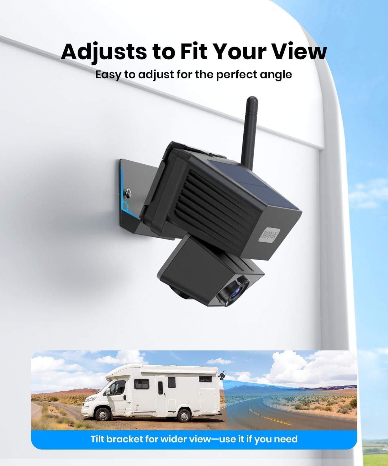 AUTO-VOX Wireless Backup Camera Solar Magnetic: 1-Min DIY Install, 5' 1080P Hd Dual Channel Monitor, Protective Carry Case, Stable Signal, IP69 Waterproof Back Up Systems Camera for Truck,Car,Trailer