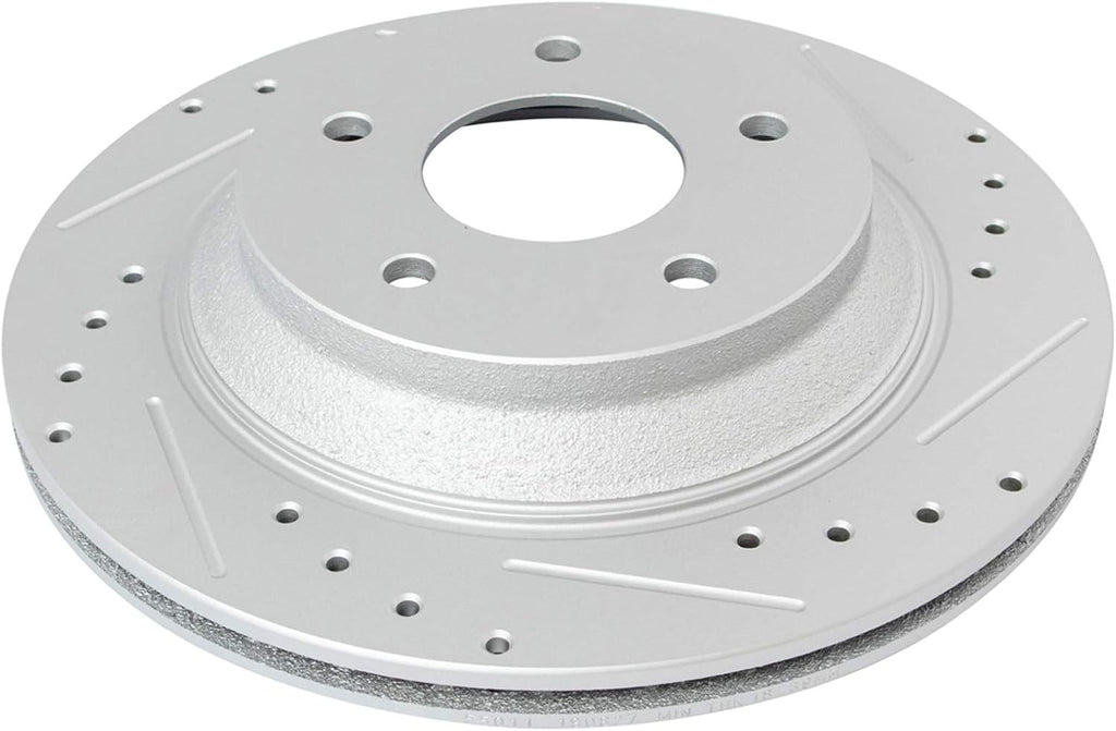 TRQ Performance Front and Rear Brake Rotor Set G Coated Drilled and Slotted Compatible with 1988-1996 Chevrolet Corvette
