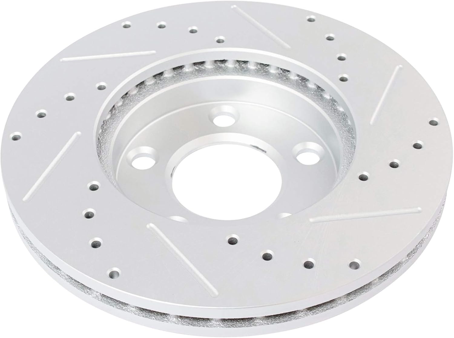 TRQ Performance Front and Rear Brake Rotor Set G Coated Drilled and Slotted Compatible with 1994-2004 Ford Mustang