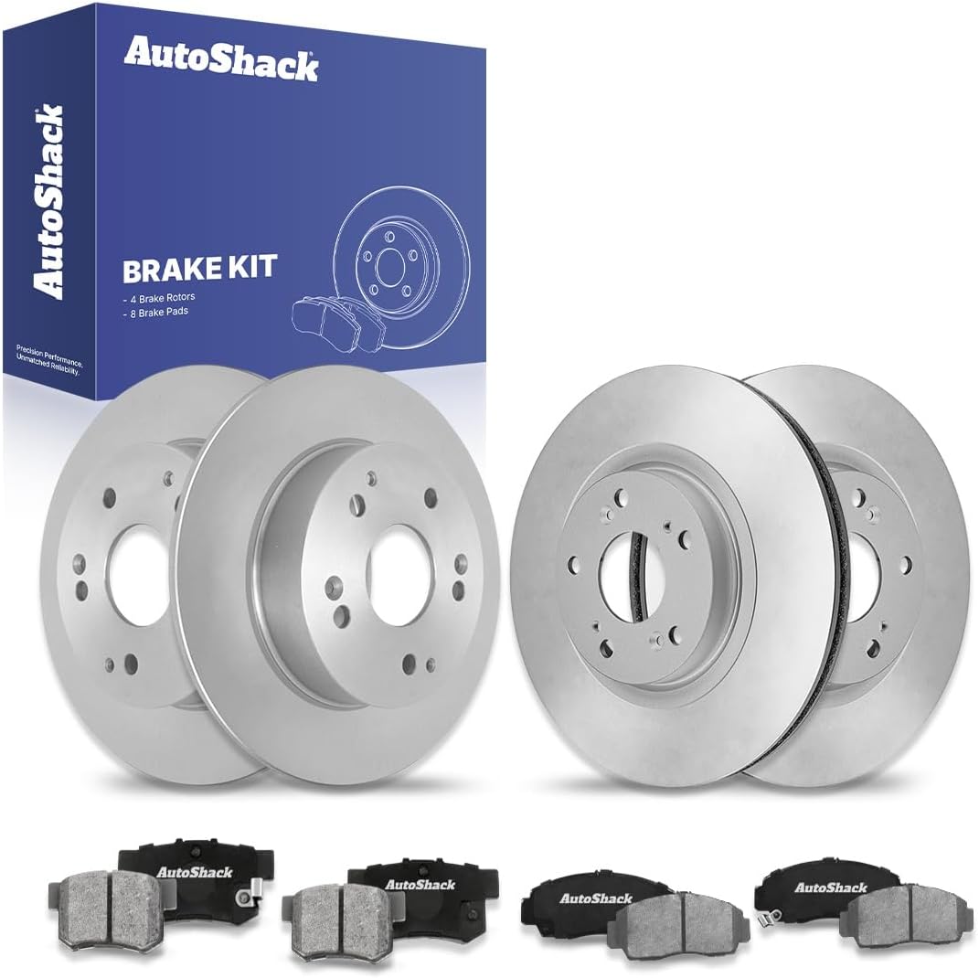 AutoShack Front & Rear Brake Rotors & Ceramic Pads for Honda, Accord 2003-2007, FWD L4 2.4L V6 3.0L