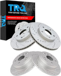 TRQ Performance Front and Rear Brake Rotor Set G Coated Drilled and Slotted Vented Solid Compatible with 2003-2011 Honda Element