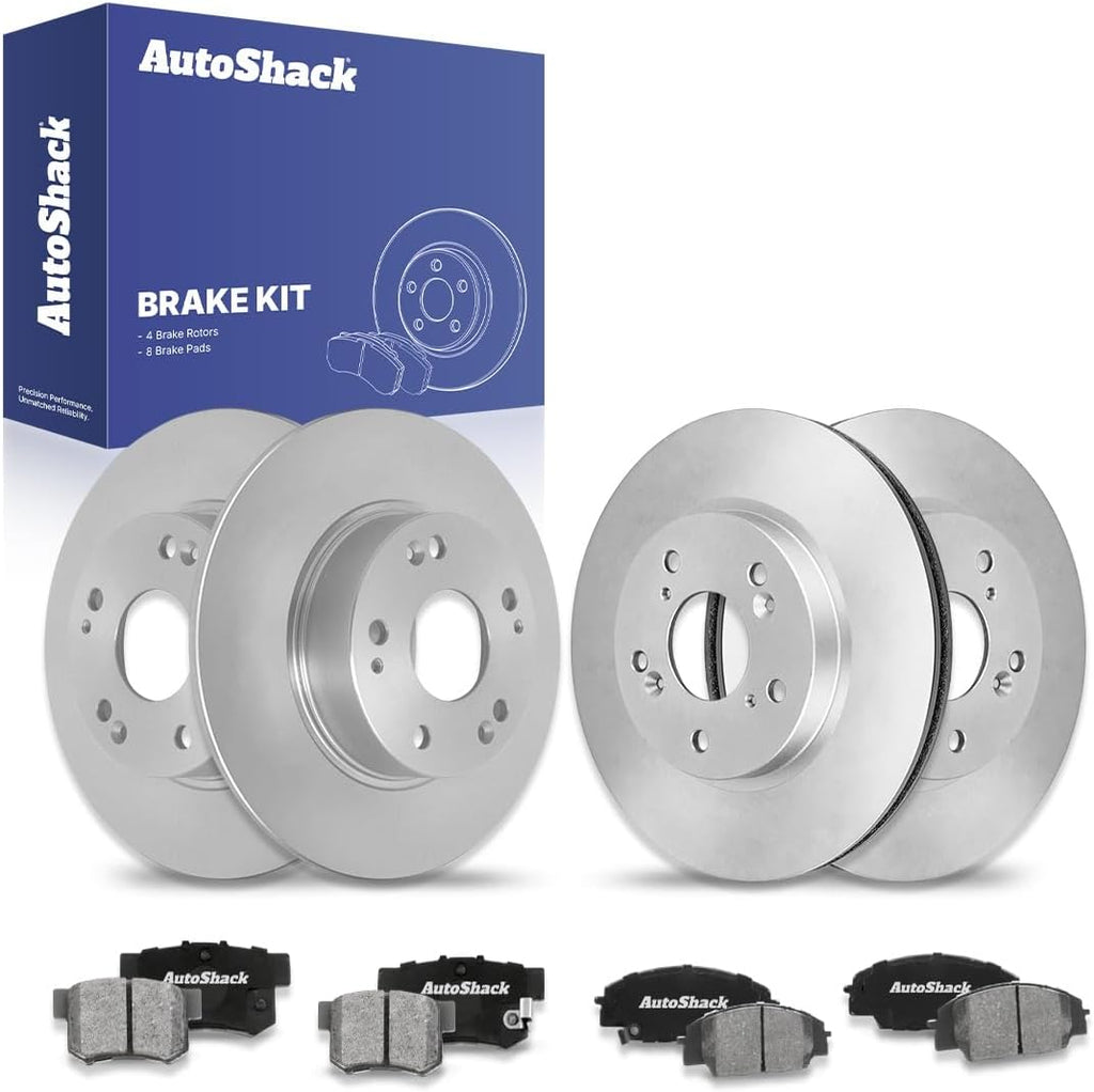 AutoShack Front & Rear Brake Rotors & Ceramic Pads for Honda & Acura, Civic 2006-2011 CSX 2007-2010, FWD L4 2.0L