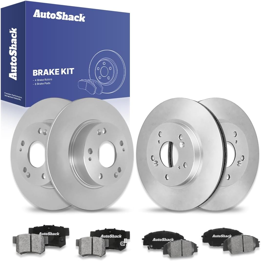 AutoShack Front & Rear Brake Rotors & Ceramic Pads for Honda & Acura, Civic 2006-2011 CSX 2007-2010, FWD L4 2.0L