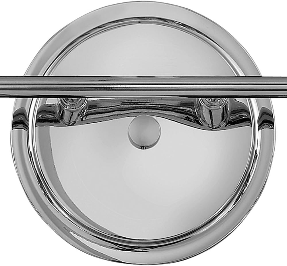 Hinkley Poppy 5932CM Small Two Light Bathroom Vanity Fixture, Mid-Century Modern, Clear Seedy Glass Globe, Chrome