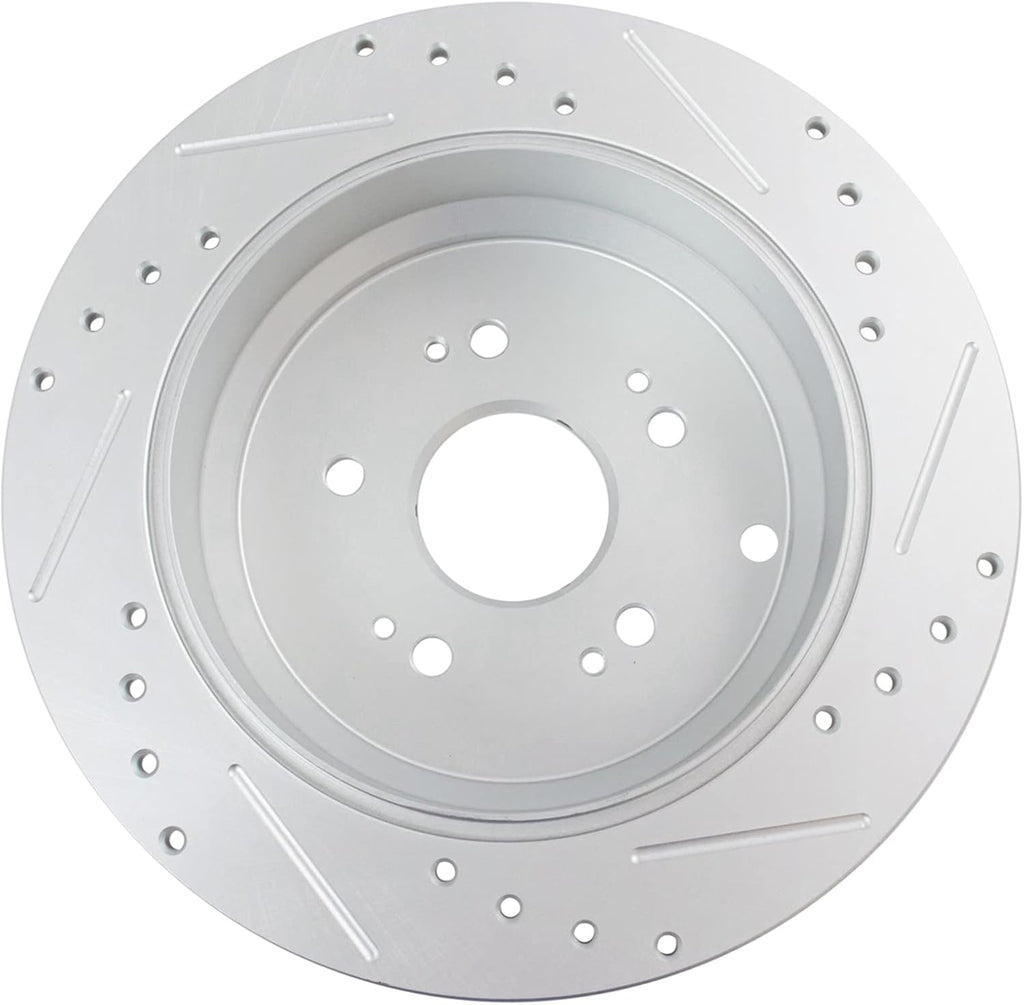 TRQ Performance Front and Rear Brake Rotor Set G Coated Drilled and Slotted Compatible with 2012-2016 Honda CR-V