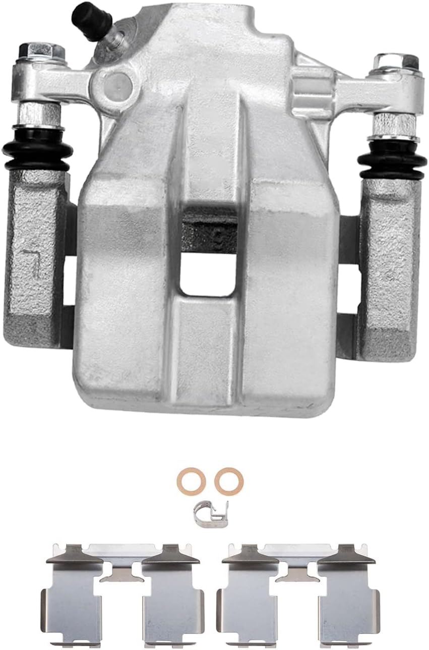 Detroit Axle - Rear Disc Rotors + Brake Calipers + Ceramic Brake Pads Kit Replacement for 2010 2011 2012 Lexus HS250h - 6pc Set