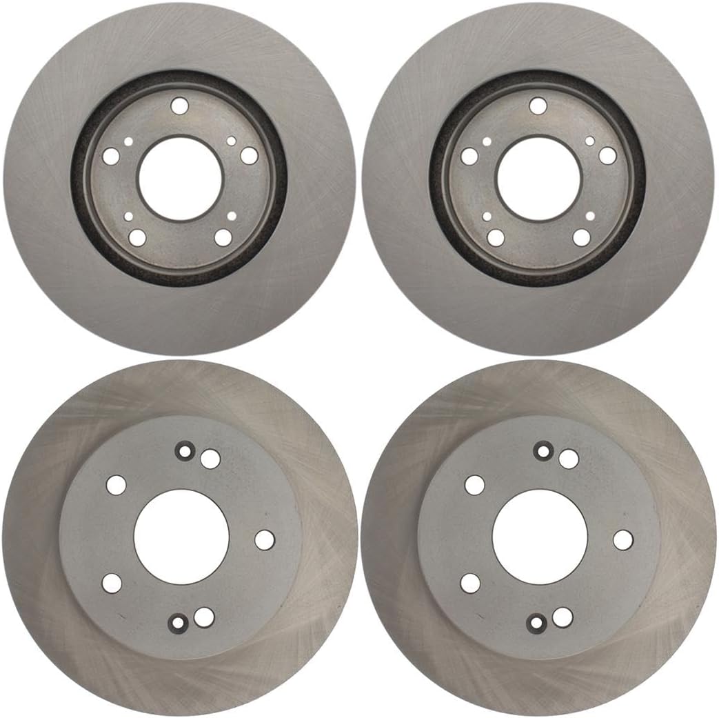 Brake Rotors Brakes and Rotors Kit Front and Rear Automotive Replacement Brake Rotor Parjanyay Set 4 for Honda Civic 2006-2011