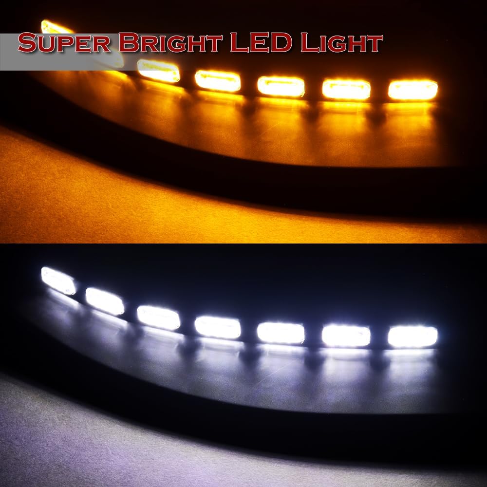 Stay-Tuned, 4PC STP-Style ABS Front Bumper Lip Spoiler Splitter w/LED Sequential Running Light, Compatible with 2017-2019 Nissan Titan, Replacement Exterior Accessory (+ Running Lights)