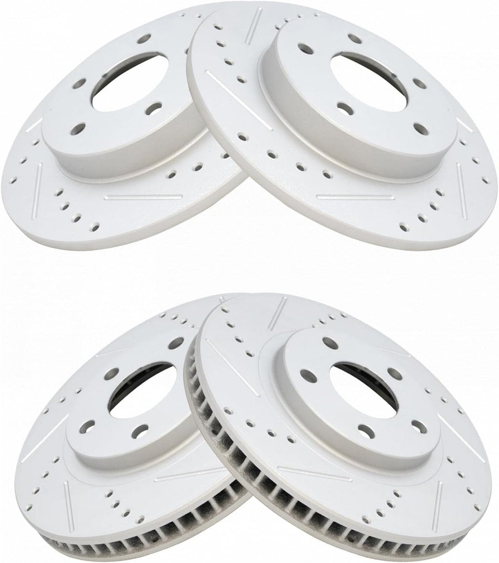 TRQ Brake Performance Rotor Kit Front & Rear Compatible with Buick Cadillac Olds Pontiac