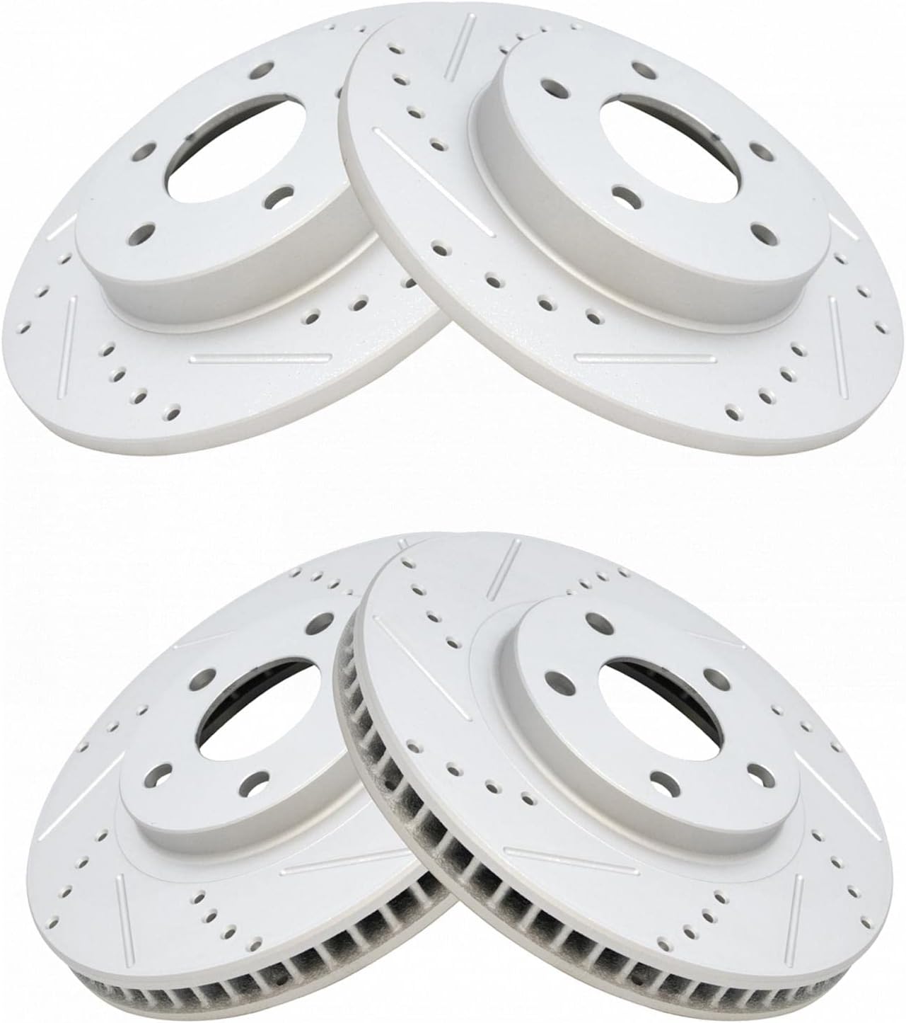 TRQ Brake Performance Rotor Kit Front & Rear Compatible with Buick Cadillac Olds Pontiac