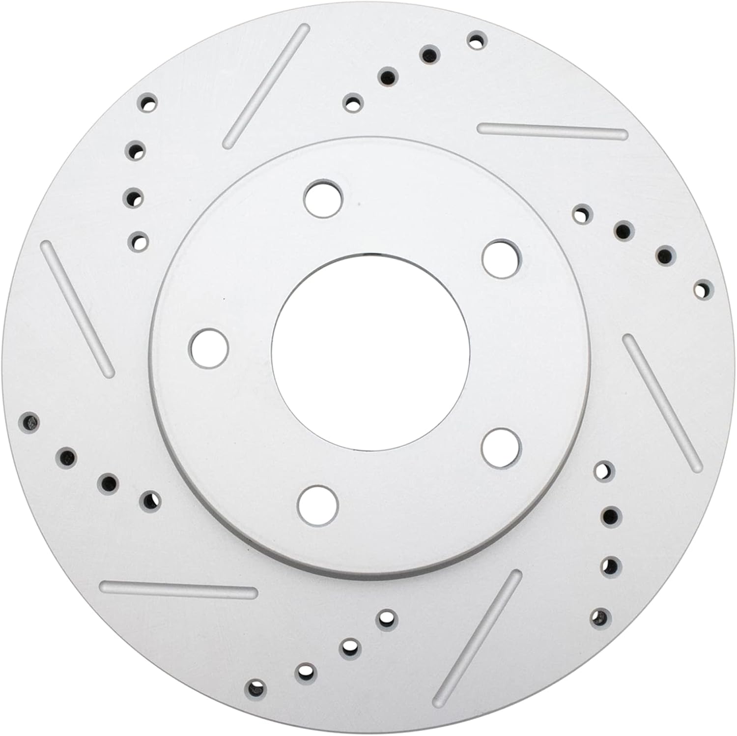 TRQ Performance Front and Rear Brake Rotor Set G Coated Drilled and Slotted Compatible with 2004-2012 Mitsubishi Galant