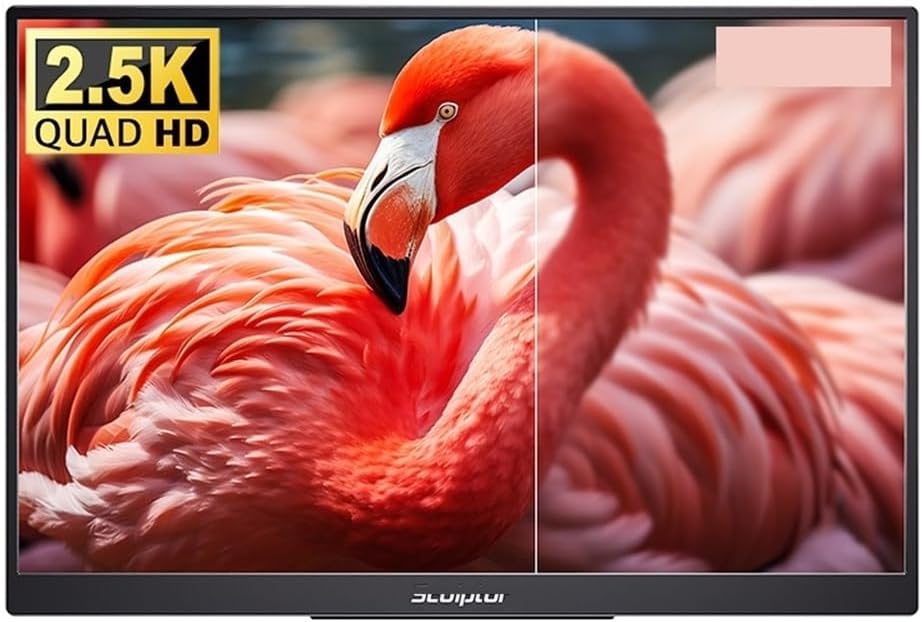 Portable Monitor for Laptop 2.5K 16-inch 120Hz Portable Display for Laptops, Mobile Phones, and Extended Secondary Screens Portable Gaming Monitor