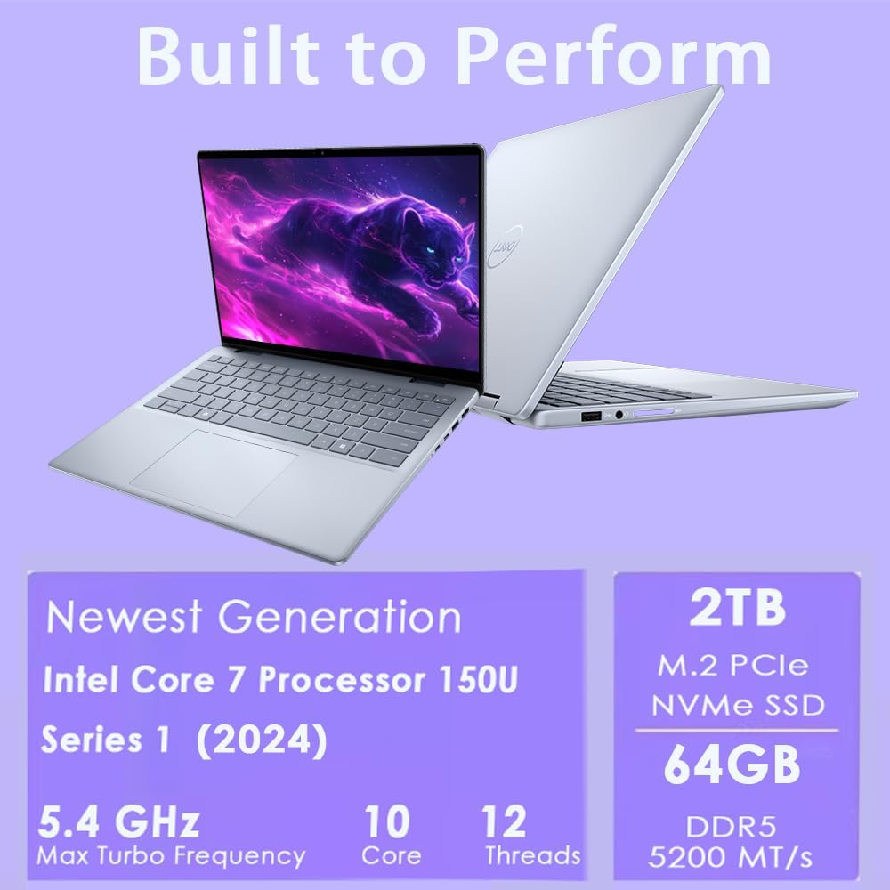 Dell Inspiron 14 7430 2-in-1 Business Laptop (14' FHD+ Touchscreen, Intel 10-Core i7-1355U, 16GB LPDDR5 RAM, 1TB SSD, Active Stylus) Backlit, FP, FHD Webcam, 2024 Inspiron 7000, Win 11 Pro, Silver