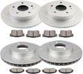 SCITOO Front and Rear Brake Kits Replacement Brake Kit 4 x Brake Rotors & 8 x Brake Pads Fit For Honda For Civic 2006-2011
