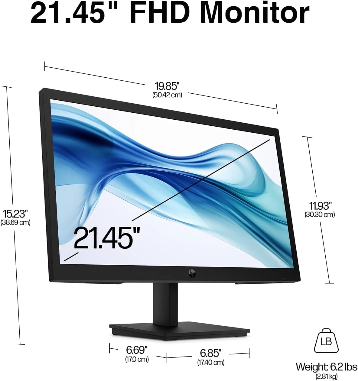 HP 22' FHD VA Monitor with 5 ms Response Time, Anti-Glare, Flicker Free, VESA Mount (100x100mm), HDMI, VGA & Dockztorm USB Port Expander, Black Color & ErgoFlexy Dual Monitor Mount (2 Pack)