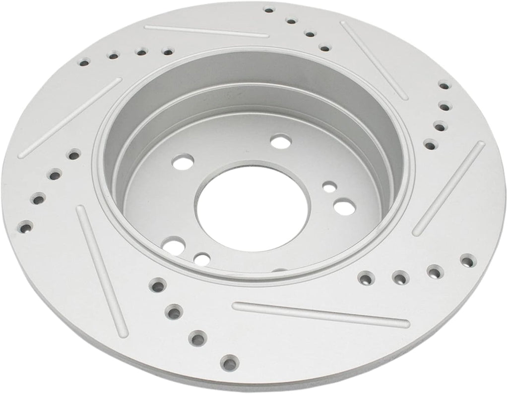 TRQ Performance Front and Rear Brake Rotor Set G Coated Drilled Slotted Compatible with 1996-2000 Mercedes-Benz C280 1996-1997 E300 1998-2004 SLK230 1999-2007 C230 2001-2005 C240