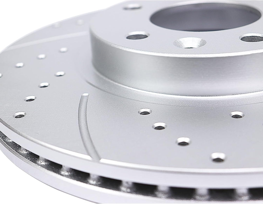 Acinoparts Brake Kit Front （10.31 Inch）and Rear （10.24 Inch）Drilled and Slotted Brake Rotors Ceramic Brake Pads for Honda Civic （4-Wheel Disc Brakes）2006 2007 2008 2009 2010 2011