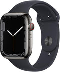 Apple Watch Series 7 (GPS + Cellular, 45MM) Graphite Stainless Steel Case with Midnight Sport Band (Renewed)