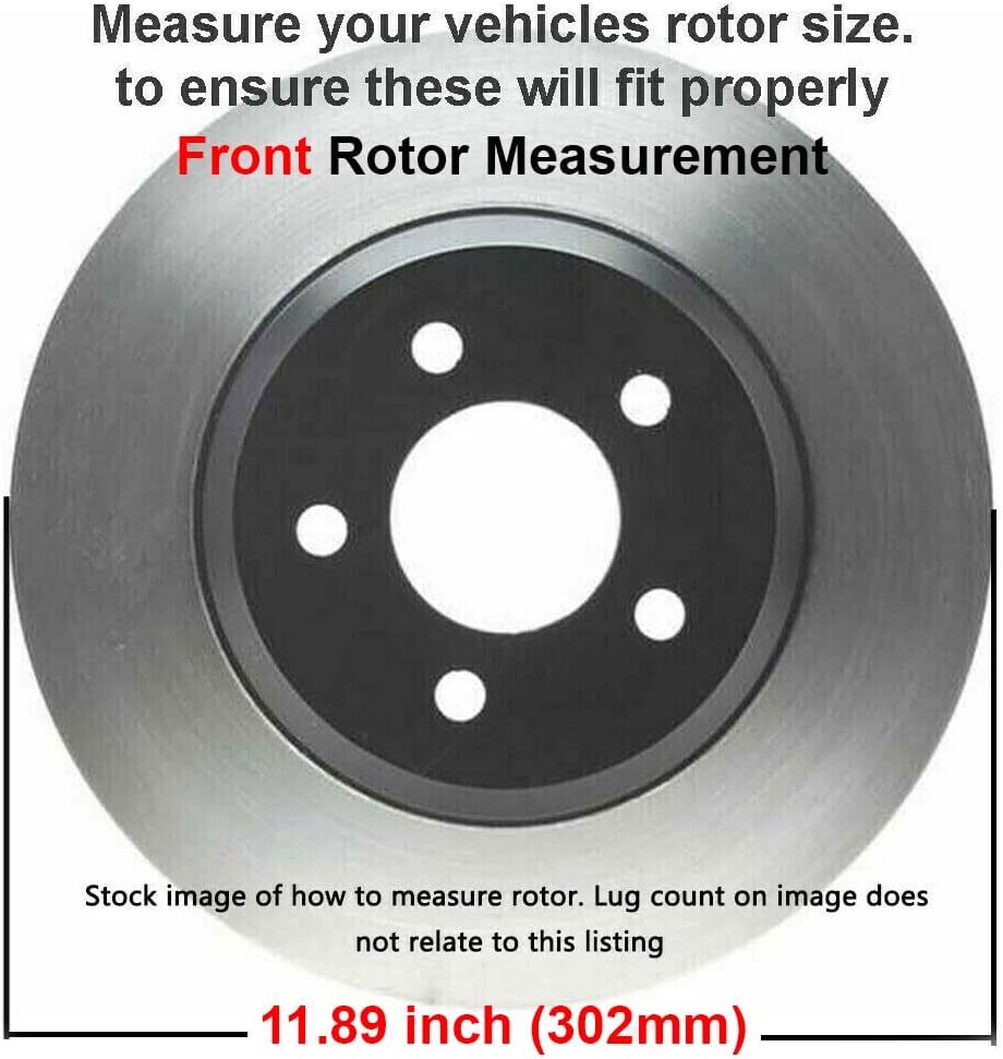 Detroit Axle - Brake Kit for 2007-2012 Dodge Nitro 2008-2012 Jeep Liberty Disc Brake Rotors Ceramic Brakes Pads 2009 2010 Front and Rear Replacement [11.89 inch Front Rotors]