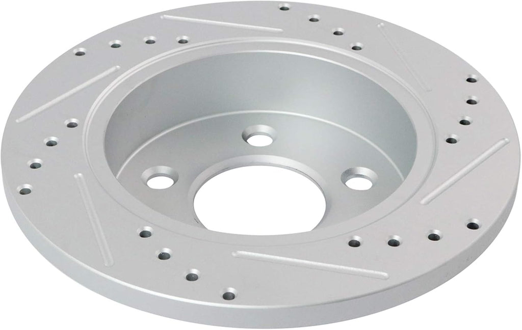 TRQ Performance Front and Rear Brake Rotor Set G Coated Drilled and Slotted Compatible with 1994-2004 Ford Mustang
