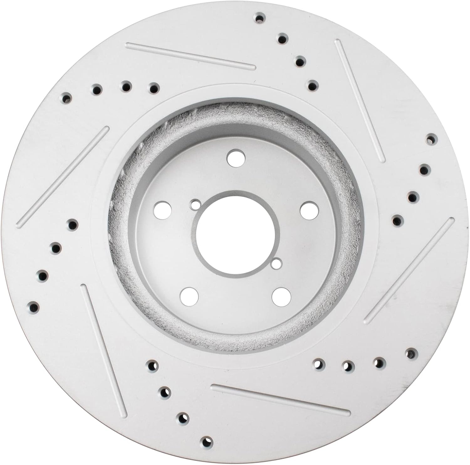 TRQ Front and Rear Brake Rotor Set G Coated Drilled and Slotted Compatible with 2015-2021 Subaru WRX