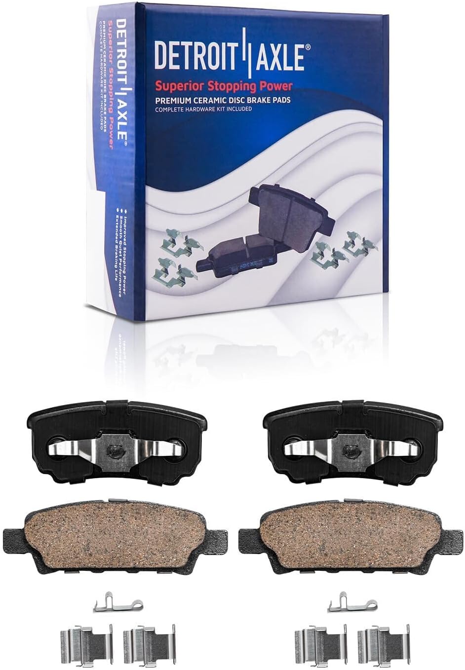 Detroit Axle - Front Brake Kit for 2004 2005 2006 Mitsubishi Lancer Brake Rotors and Ceramic Brakes Pads Front and Rear Replacement