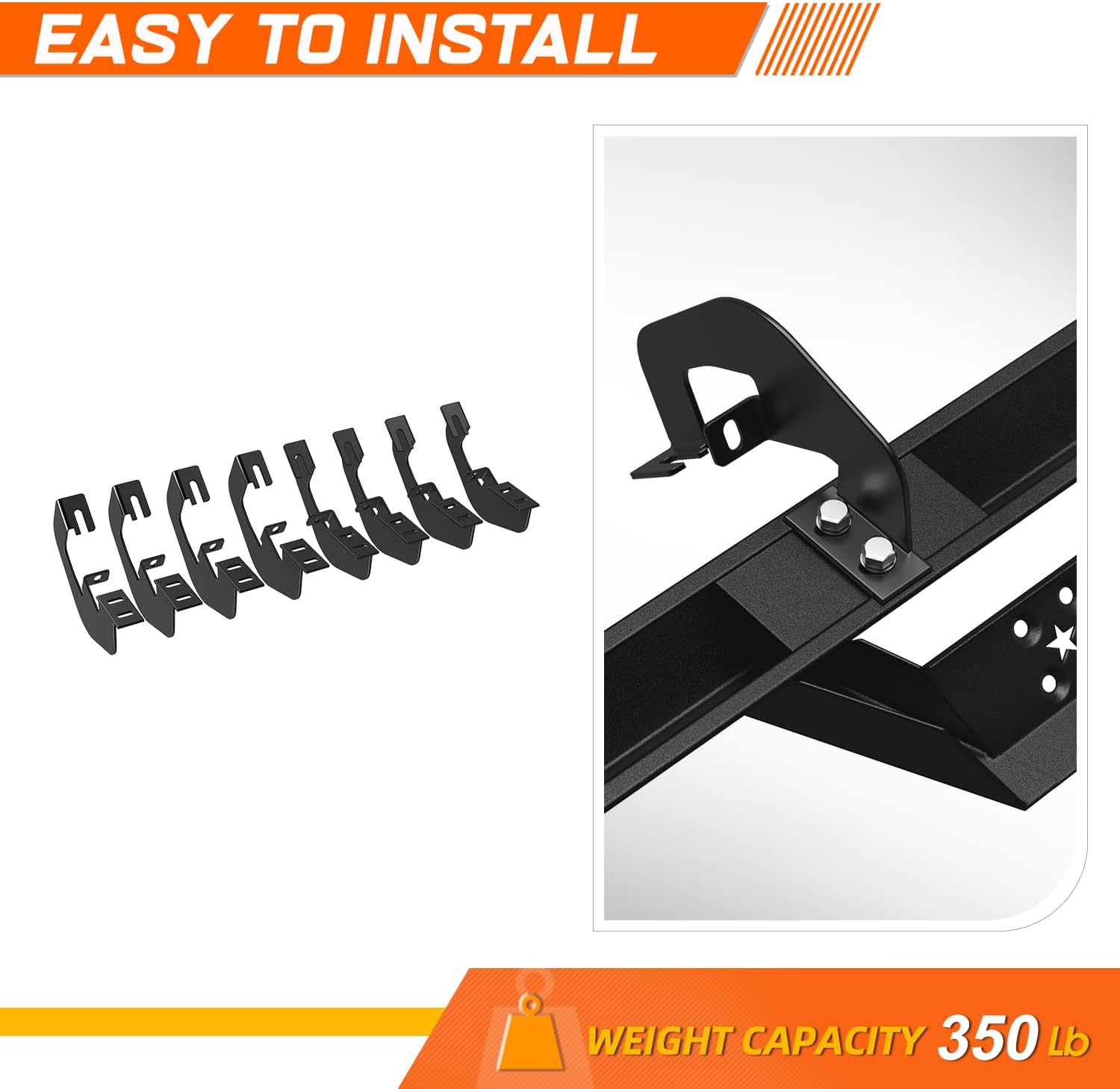 2.75' Black Drop Side Steps Nerf Bars Running Boards Compatible with 07-19 Chevy Silverado/GMC Sierra Crew Cab (Pair)