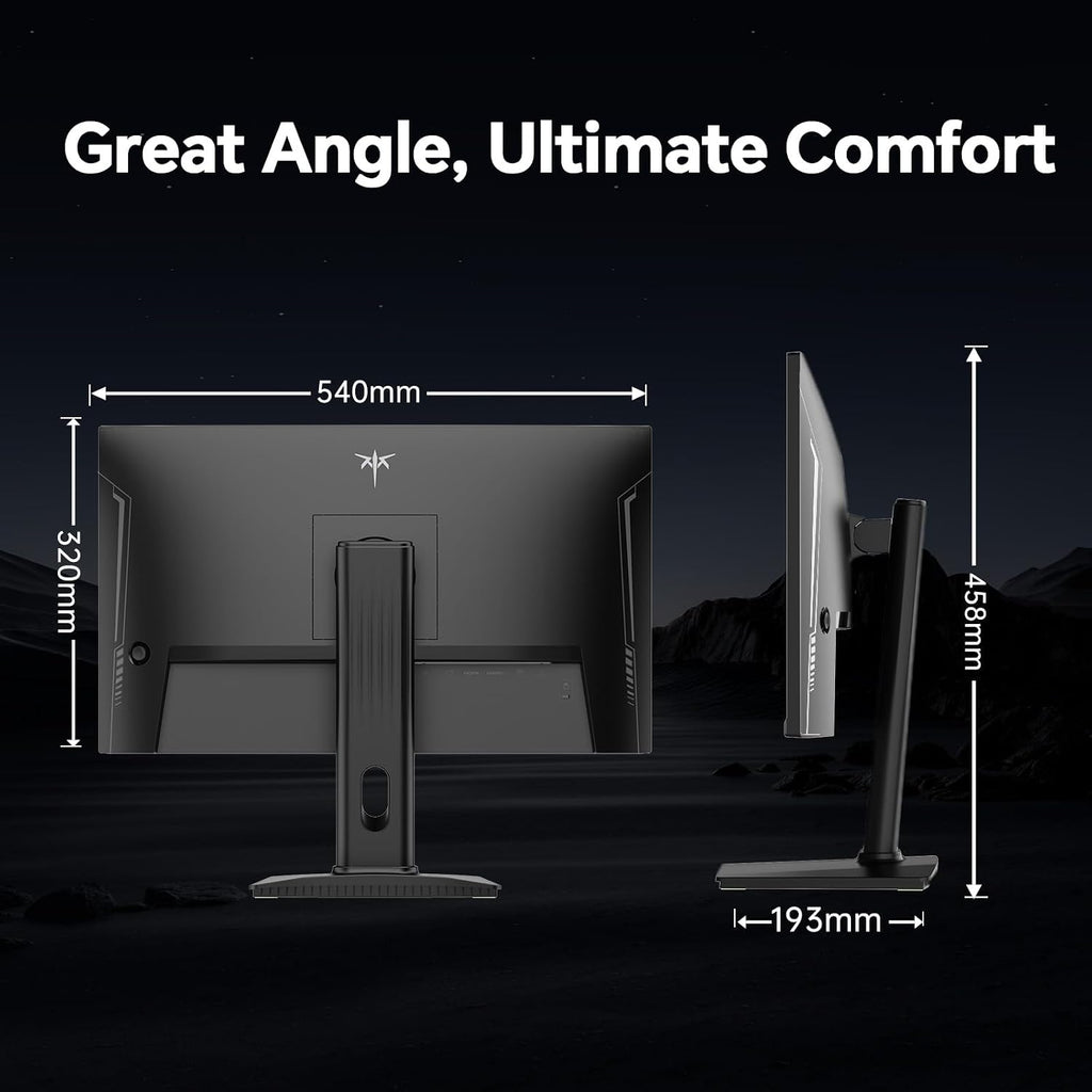 KTC 24 inch Gaming Monitor QHD 180Hz, Fast IPS 1440p Computer Monitor, Up to 185Hz, 1ms, G-Sync/FreeSync, HDR400, Height Adjustable, 2 x HDMI, 1 x DP H24T7